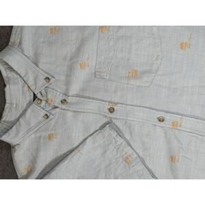Prana Palm Tree Men's Organic Cotton Short Sleeve Slim Fit Button-Down Shirt XXL